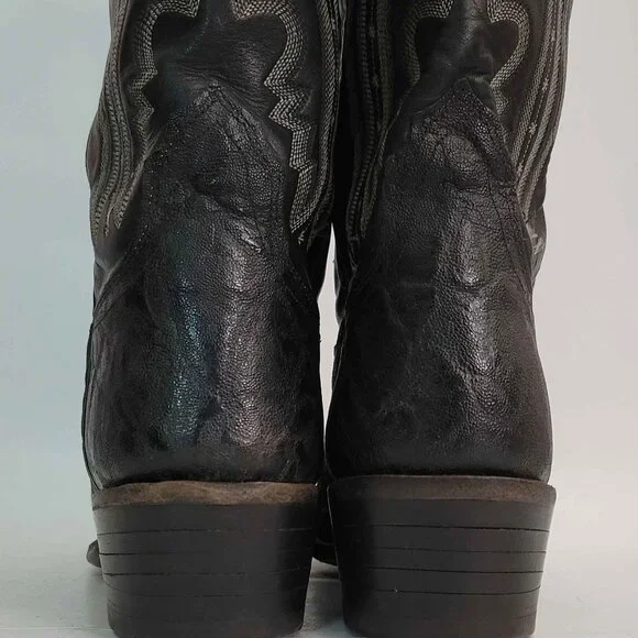 Lucchese 2000 Black Exotic Elephant Skin Leather Cowboy Western Boots Men's 11 B - Picture 8 of 9